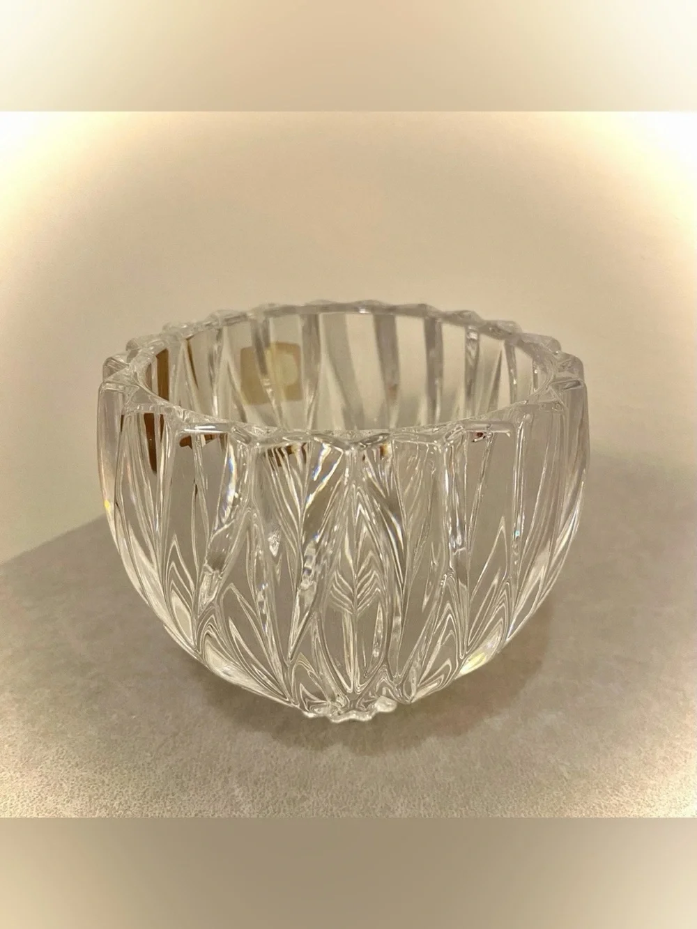 Noritake Satin Leaves Crystal Made In Germany NWOB 3 1/4